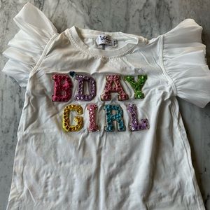 Lola and The Boys Birthday Girl Gem Ruffle Shirt - 6
